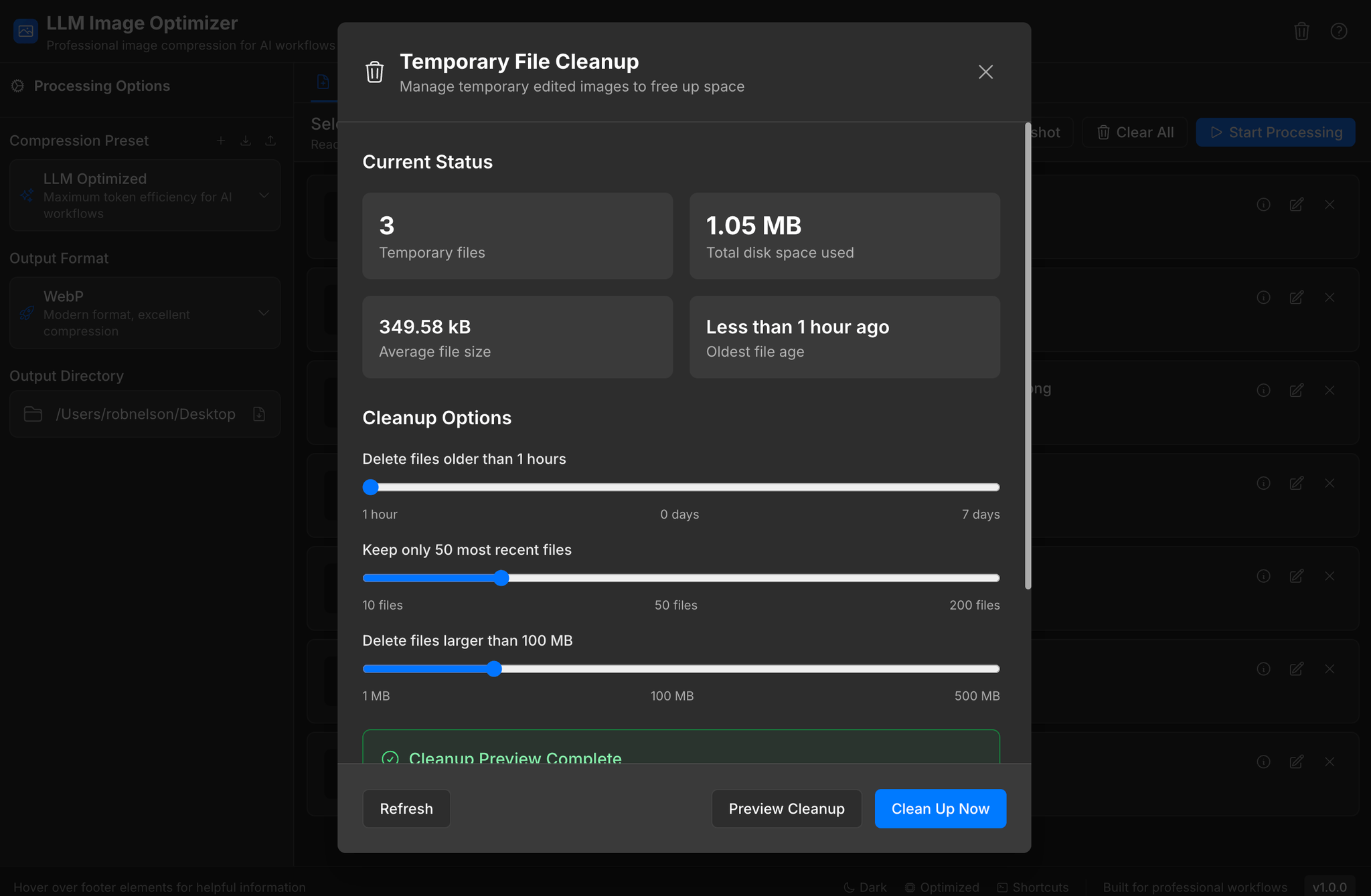File management and optimization interface