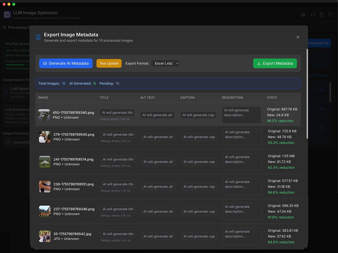 Integration dashboard showing various platform connections and optimization statistics